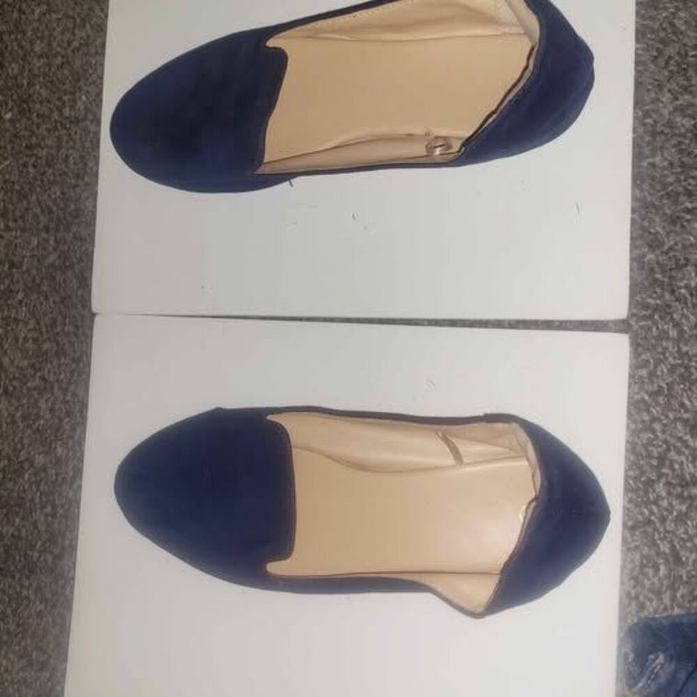 Navy Blue Pointed Toe Flats Size 8
